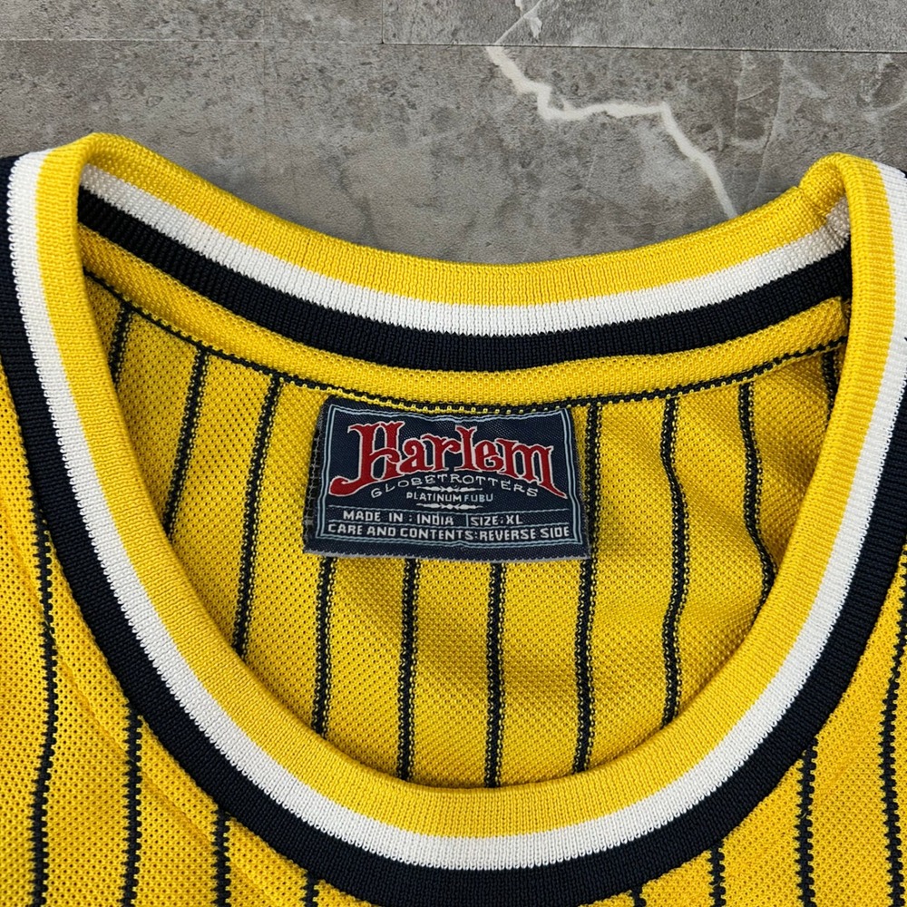 Vintage Platinum Fubu Harlem Globetrotters Jersey Men XL Pinstripe Hip Hop Skate - Picture 7 of 10